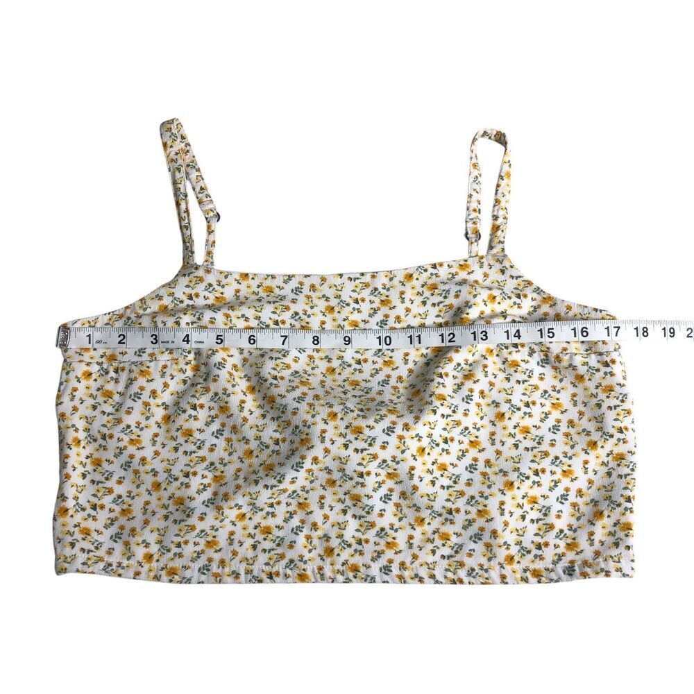 Hollister Top Womens M Ditsy Floral Tie Back Bandeau Crop Tank Top Y2K Cottage - Picture 13 of 14